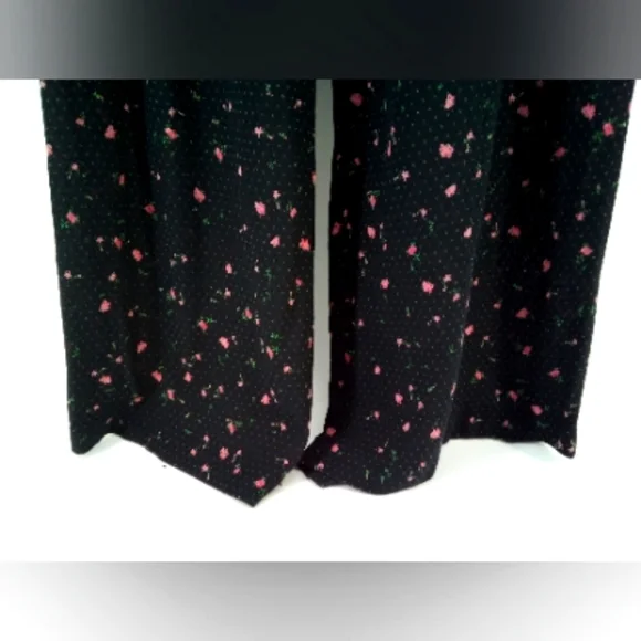 Aritzia Sunday Best Taggie Black Jumpsuit S Roses Floral Pull On Strapless - Picture 9 of 15